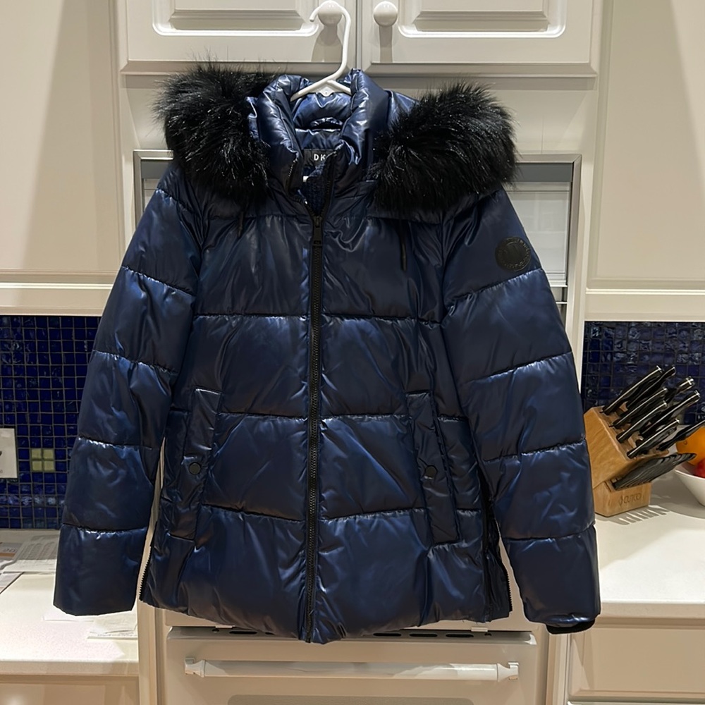 DKNY Parka metallic blue